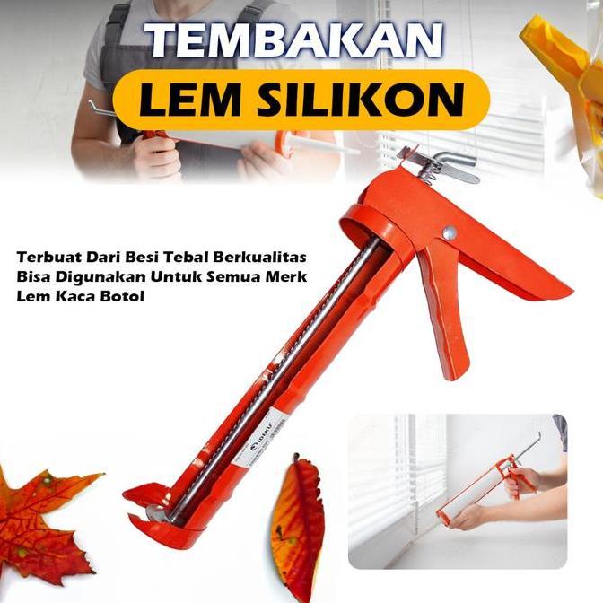 Pilihan - Paket Lem Silikon Kaca Akrilik / Alat Tembak Lem Silikon Akrilik / Tembakan Lem Kaca Aquar