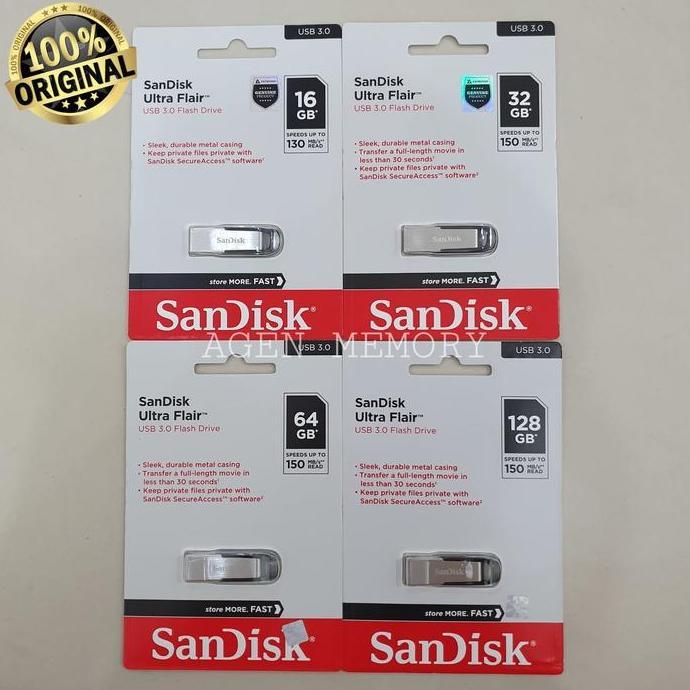 Mysave- Sandisk Usb Flashdisk 128Gb Ultra Flair Usb 3.0 - Flashdisk 128Gb