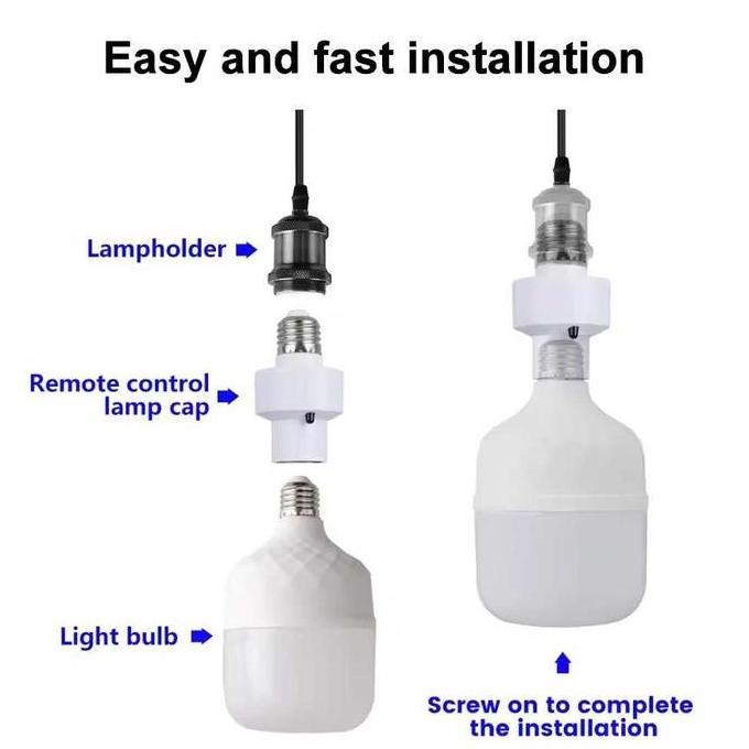 Fitting Lampu Bohlam E26 E27 Dengan Remot Kontrol 40W