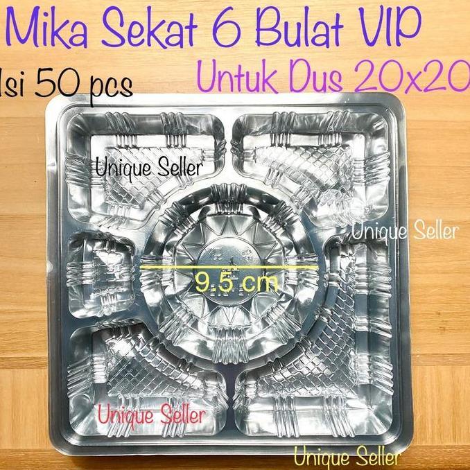 1 Dus Mika Sekat 6 Bulat Uk 20 cm VIP isi 1.500 pcs untuk Dus Nasi 20x20 cm Mika Sekat 6 Kardus Nasi