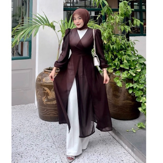 [ ] Alina Outer by Ammisha | Fashion Luaran Kekinian | Kondangan OOTD | Avril Outer | Bahan Ceruty |