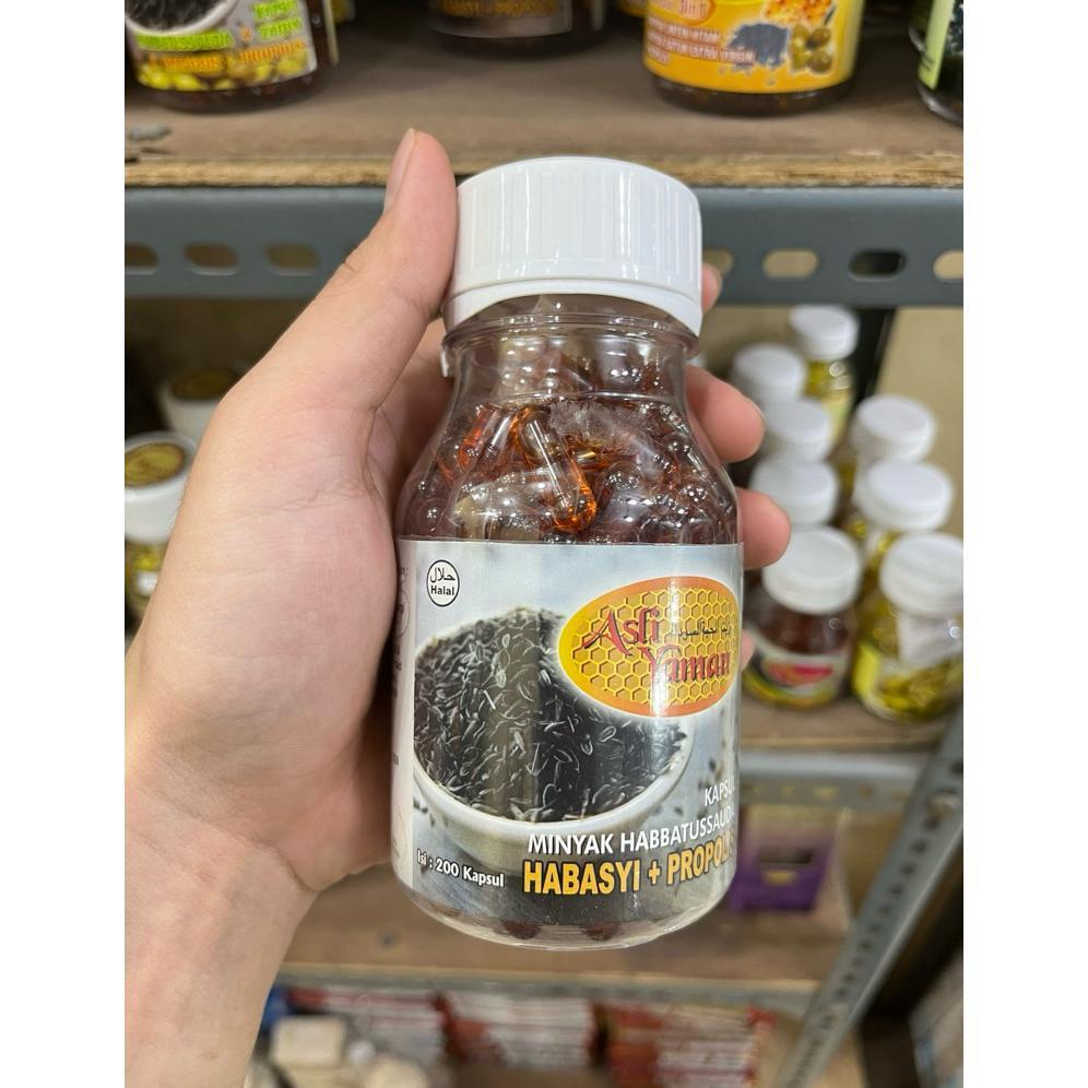 Original Herbal Habatussaudah Habasyi /Jinten Hitam / Nigellive Sativa Plus Propolis Asli Yaman 200 