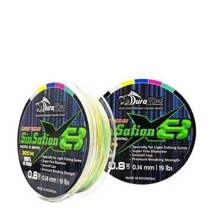 Duraking Senar PE Sinsation x8 100m 150m 300m Micro 8 Braid 0.4-0.8mm 13-19 lbs Diskon