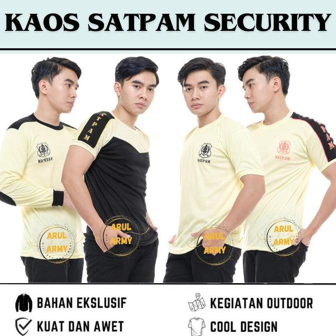 BAJU KAOS SATPAM KREM TERBARU KAOS CREAM SATPAM SERAGAM SATPAM KREM