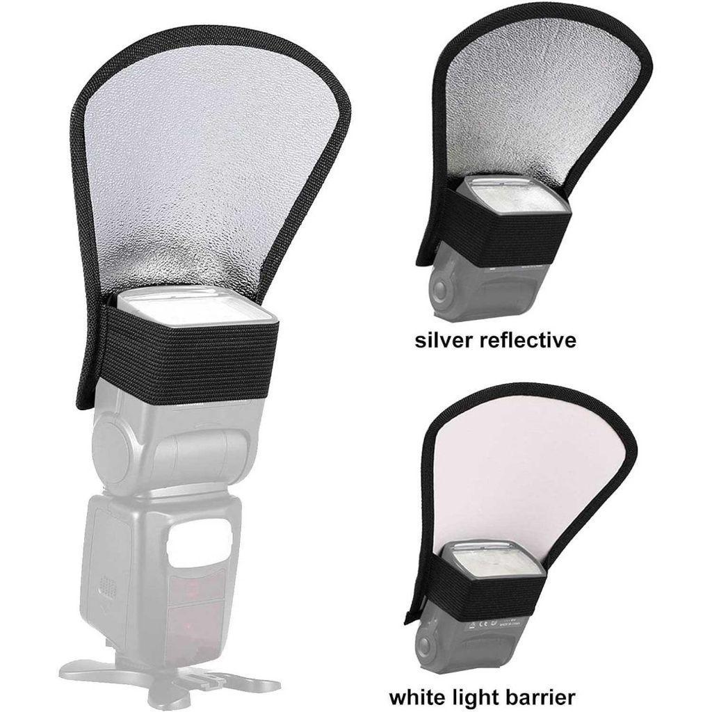 Flash Reflector Diffuser Softbox 2In1 Reflektor Diffuser Silver White