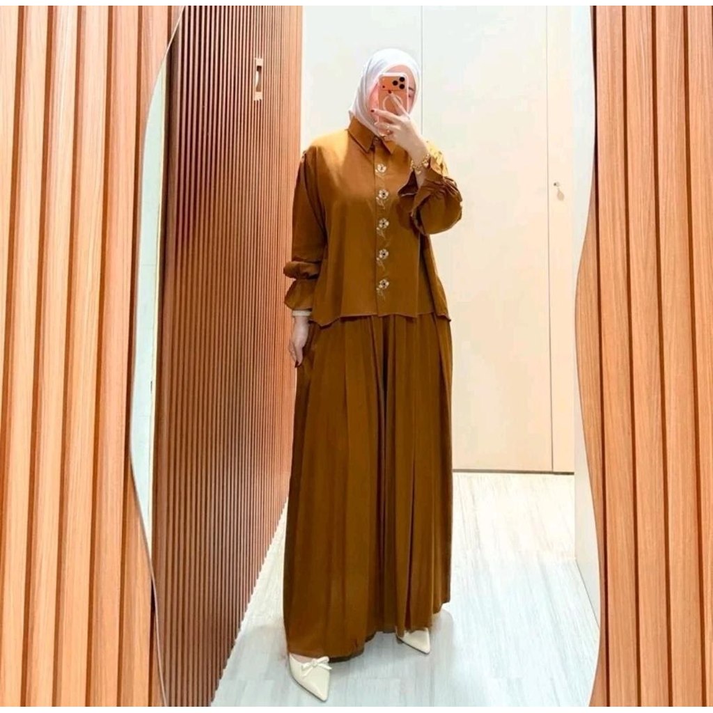 Ariefa Batik - BAJU SETELAN JELITA TERBARU - ONE SET WANITA RAYON MOTIF ADEM BUSUI ATASAN BAWAHAN KU