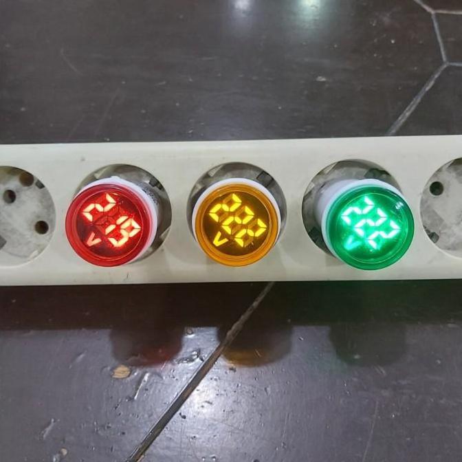 Long- Alat Pengukur Voltase Listrik Voltmeter Dital Colok Listrik Bulat