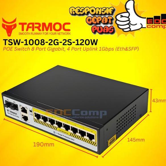 Netlink- Tarmoc Tsw-1008-2G-2S-120W, 8 Port Gabit Poe 8.3Af/At Poe Switch 120W