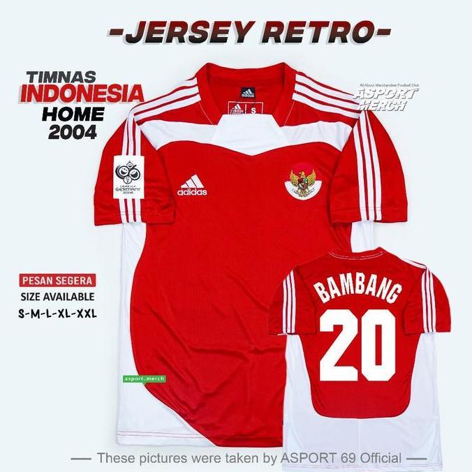 JERSEY RETRO INDONESIA HOME 2004 JERSEY BOLA TIMNAS INDONESIA HOME 2004 RETRO