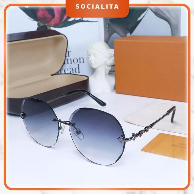 seratiyastiga1 - lv-19128 kacamata (buy 1 get 5)eksklusif & premium gift box kacamata hitam wanita/ 
