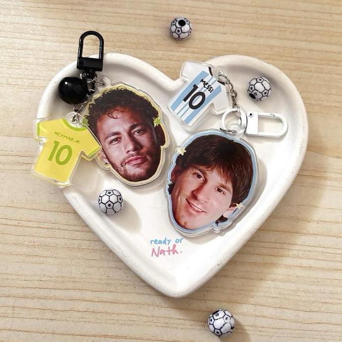 Keychain Gantungan Tas/Kunci Acrylic Akrilik Neymar, Messi