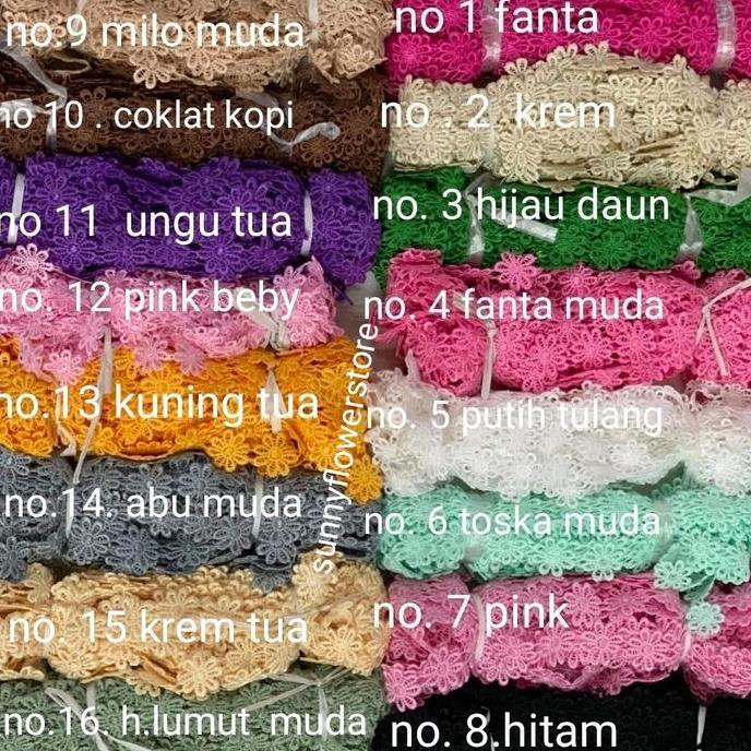 RENDA GIPER MELATI LEBAR 2,5 CM (PER 1ROLL)