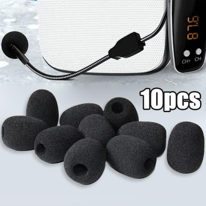Soull- 10Pcs Busa Foam Mic Penutup Spons Microphone Headset Lavalier Microphones Sponge Cover Headse