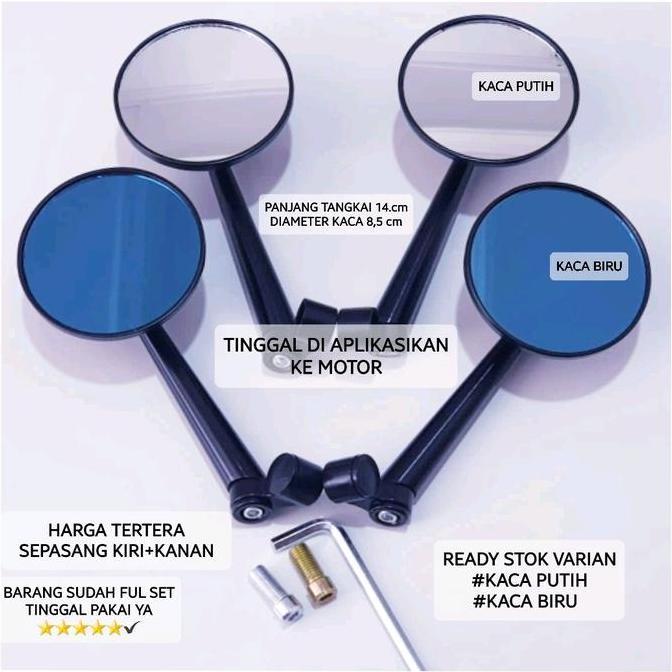 KACA SPION BULAT BESI VARIASI MOTOR BEAT/SCOOPY/GENIO/VARIO/PCX/SPACY/BEAT STREET/BEAT NEW DELUXE RE