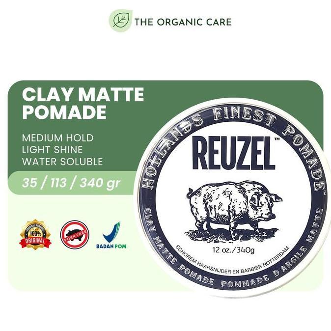 REUZEL CLAY MATTE pomade MEDIUM HOLD - NO SHINE 100% Original Import Diskon