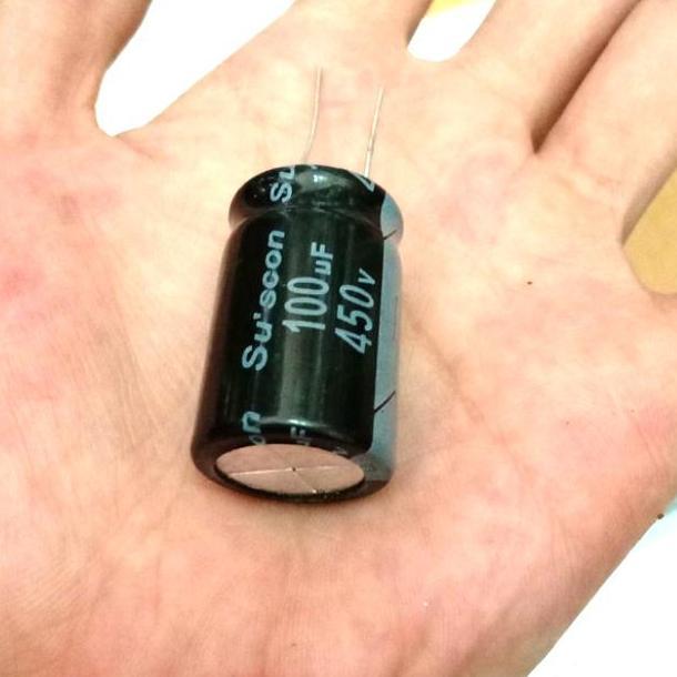 100UF 450V ELCO CAPACITOR 100 UF 450 V HITAM PCMED