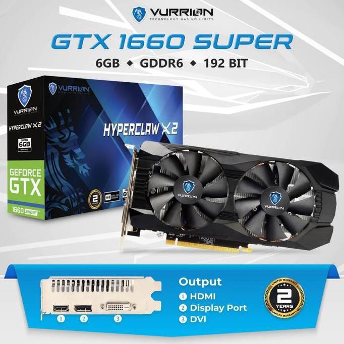 TERBARU - VURRION GTX 1660 SUPER 6GB 192Bit GDDR6 6G 1660S GTX1660S VGA CARD NVIDIA