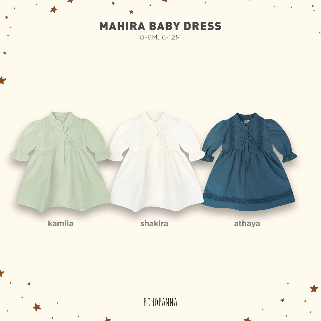 BOHOPANNA - RAYA COLLECTION - MAHIRA BABY DRESS - GAMIS ANAK PEREMPUAN ( 1 PCS )