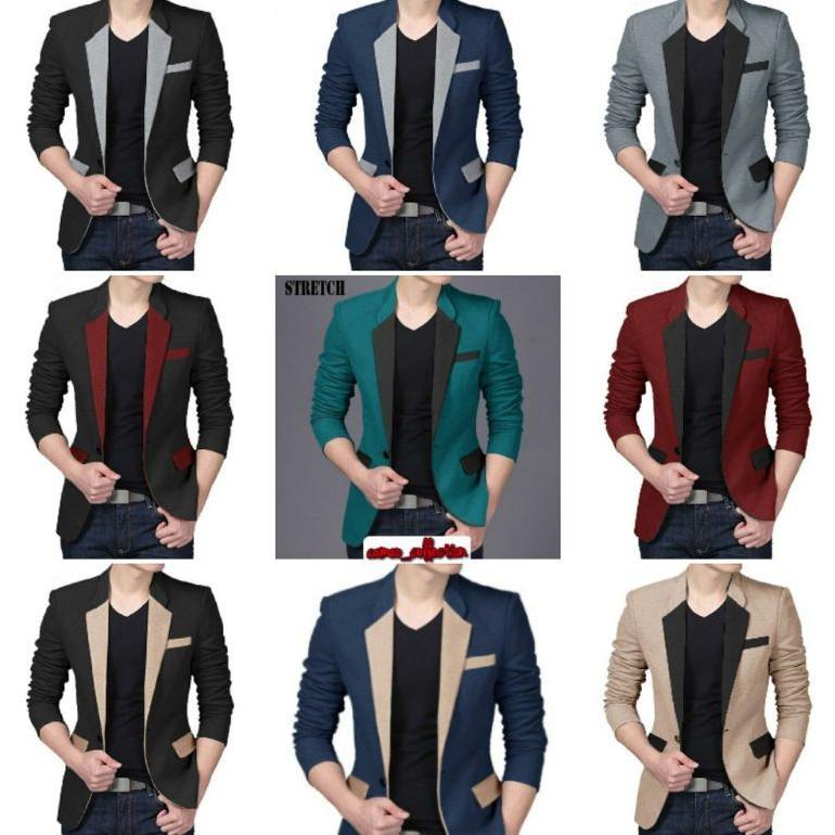 Ready Stock Blazer Pria Gaul Tailored Garis-Garis S-Xxxl
