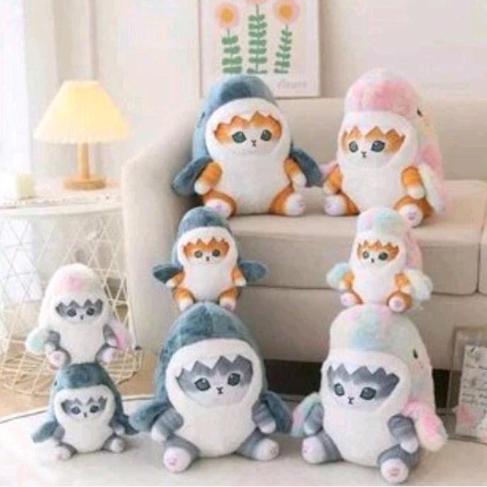 Boneka kucing hiu mainan lucu bahan plush 30cm Toys Kado BSD
