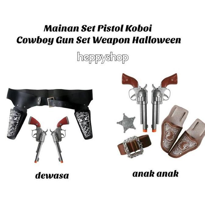 *:*:*:*:*] Mainan Set Pistol Koboi Cowboy Gun Set Weapon Halloween