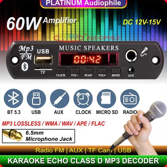 Modul Mp3 Deer Bluetooth Karaoke Mic Echo Amplifier 60W Multimedia Speaker K59