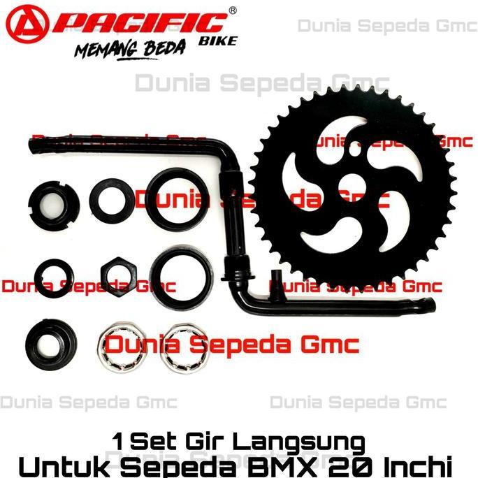 CRANK SET GIR LANGSUNG SEPEDA BMX 20 INCHI CRANKSET GEAR TENGAH 44 T STATIS