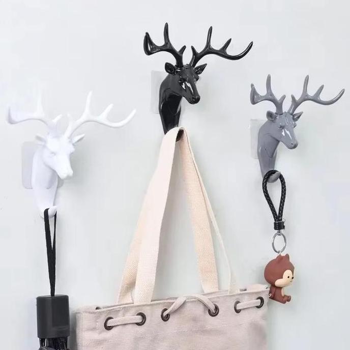 PIPOTEL Hanger Gantungan Kunci Dinding Tanduk Rusa Doe Deer Key Hooks Stand Hook Dekorasi Pajangan G