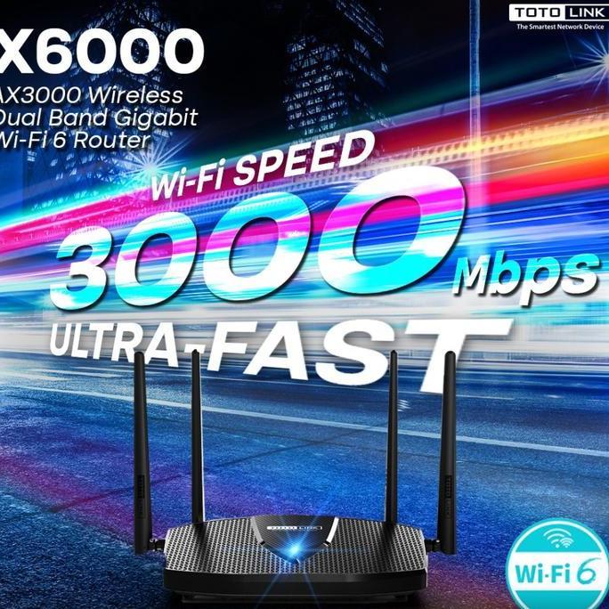 HARGA DISC - Router Totolink X6000R - Ax3000 Dual Band Gigabit WiFi 6 Router X6000R
