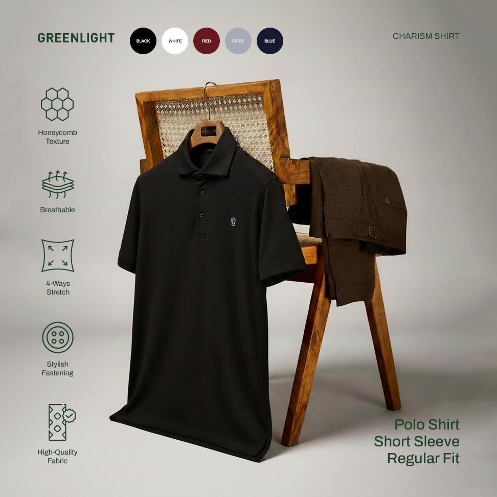 Promo Greenlight Kaos Kerah Pria Lengan Pendek Regular Fit Katun Polo Shirt Charism Ol-C091024