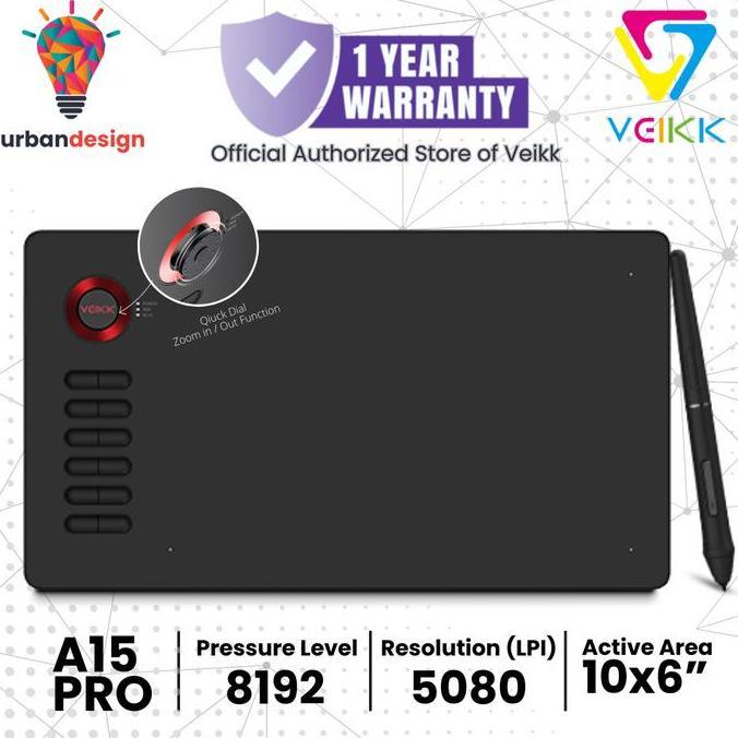 Pilihan - Veikk A15 Pro Digital Graphic Drawing Pen Tablet