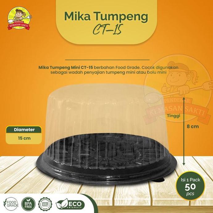 Mika Tumpeng Mini Diameter 15 cm Tempat Tumpeng Mini Bolu Bulat Bahan Mika isi 10 Pcs