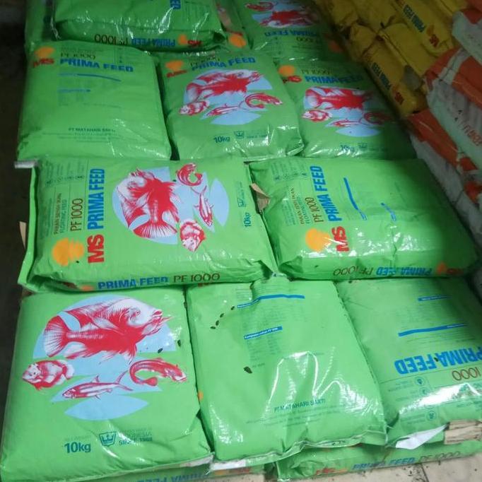 PRIMA FEED PF1000 10 KG Pelet Ikan Pakan Benih Bibit Lele Gurame Bawal Patin Ikan Mas Koi Nila 10kg 