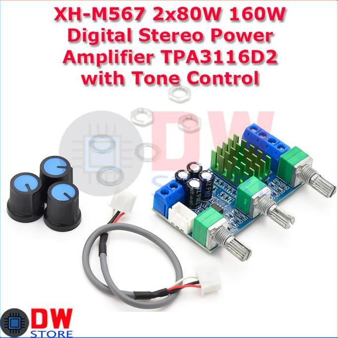 XH-M567 2X80W 160W DIGITAL STEREO POWER AMPLIFIER TPA3116D2 TPA3116 RESTOCK