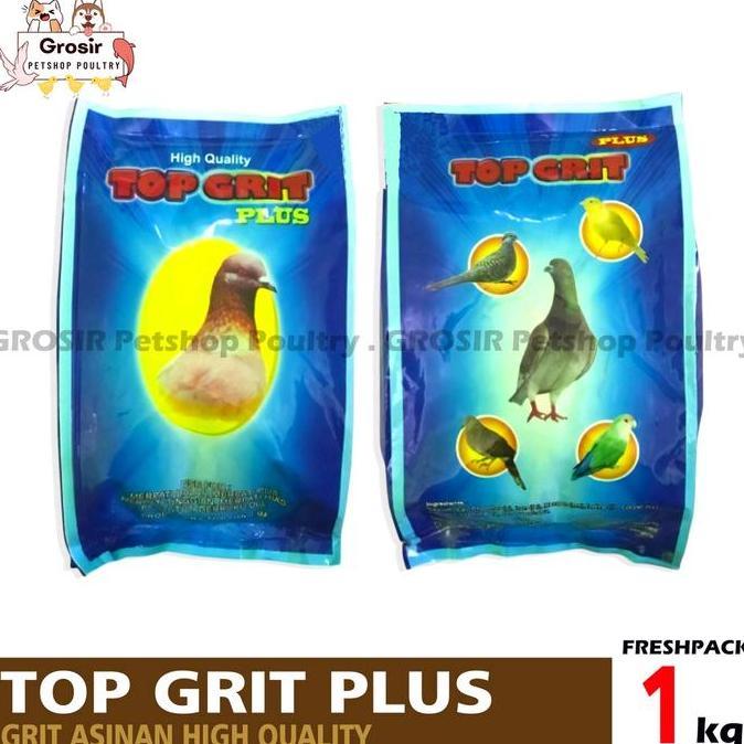 TOP GRIT PLUS MERPATI DARA PERKUTUT 1000 GR 1 KG PAKAN BURUNG ASINAN REMISAN KALSIUM