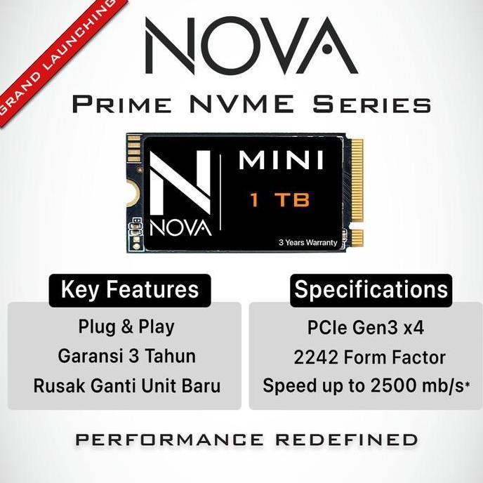 SSD NVME 2242 1 TB M.2 Nova Mini M2 PCIe Gen3 X4 1TB