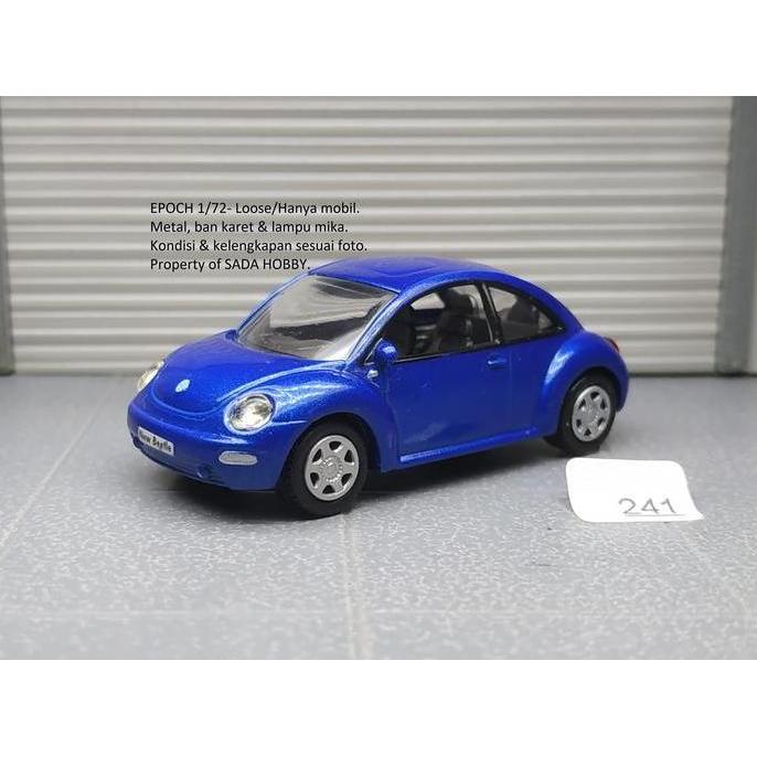 DIECAST MINIATUR EPOCH 1/72 VOLKSWAGEN VW NEW BEETLE BIRU UNIT ONLY SADHO