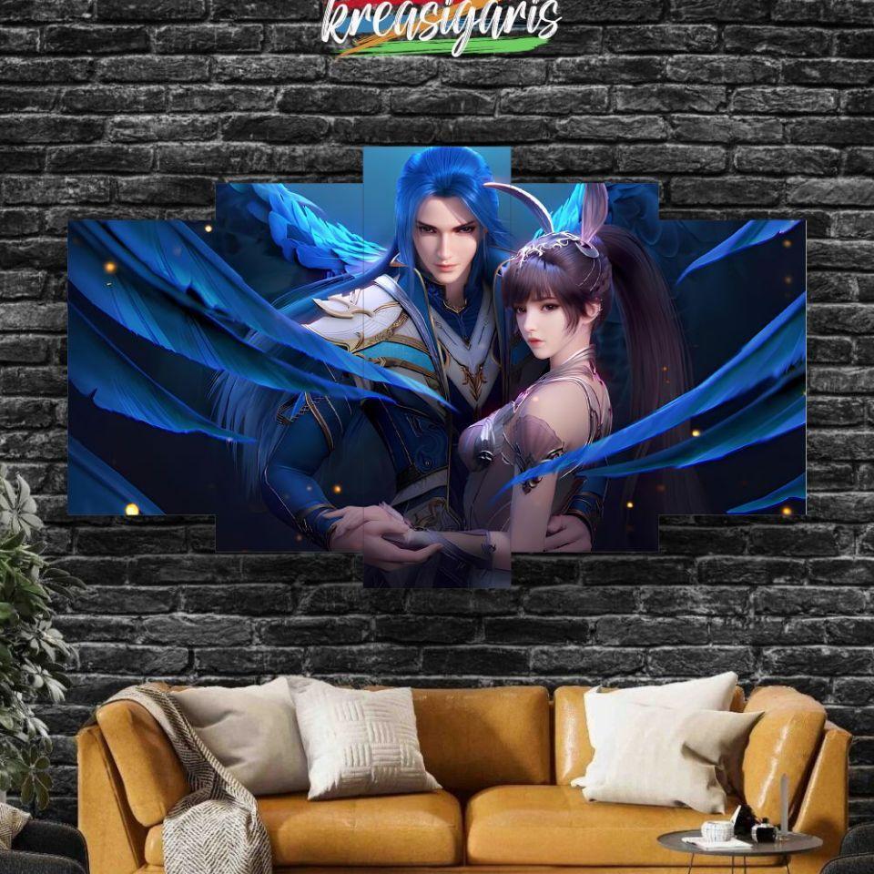 Hiasan Dinding Donghua Soul Land 100X60 Cm Tang San Douluo Dalu I 1 Set Isi 5 Pcs Poster I Hiasan Di