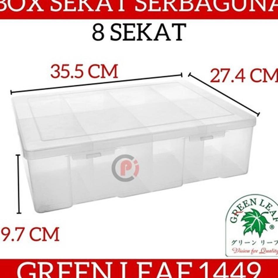 Greenleaf 1449 Reiko Kotak Perkakas Storage Box 8 Sekat Green Leaf