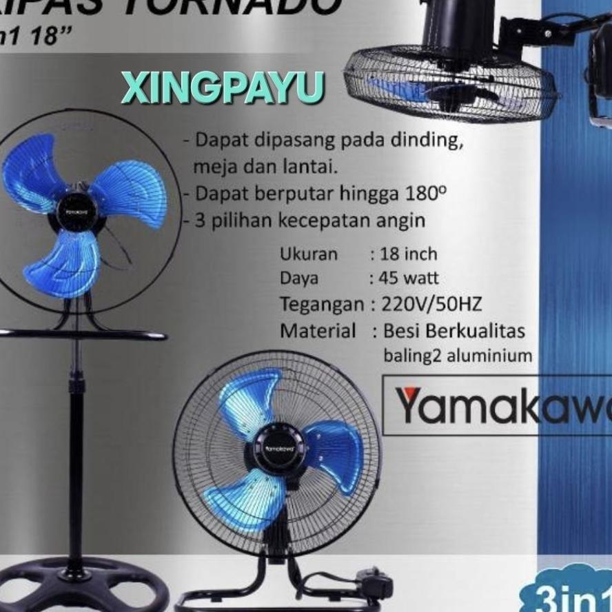 Kipas Meja Dinding Tornado Yamakawa 3In1 (18Inch)