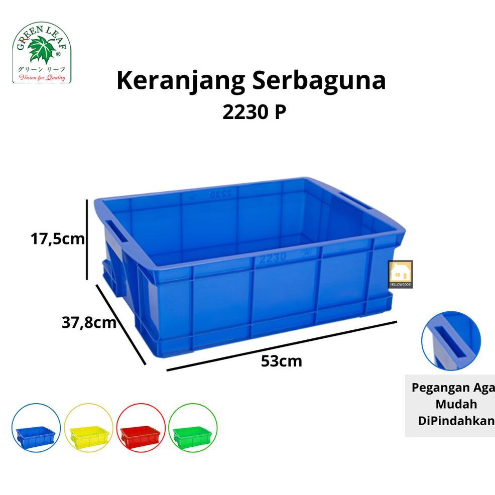 Keranjang Container Industri Krat Box Kotak Plastik Serbaguna 2230 P Green Leaf