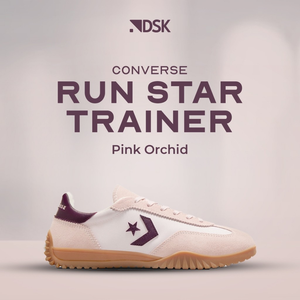 Converse Run Star Trainer Pink Orchid 100% Sneakers Casual Wanita Sepatu Sepatu Converse WAnita Sepa