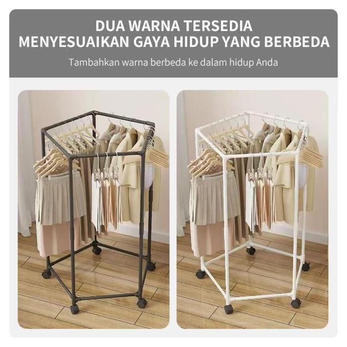 COD Jemuran Baju Bayi Putar Rak Pengering Pakaian Gantung Bulat Gantungan Hanger Pipa Galvanis Kokoh