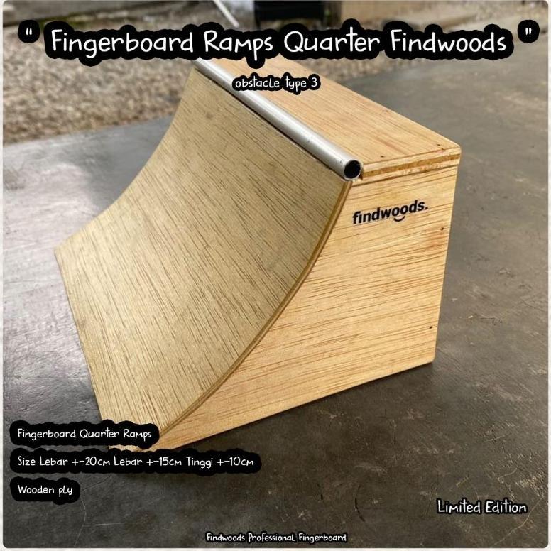 Fingerboard Obstacle Ramps Quarter Findwoods Kayu Maple
