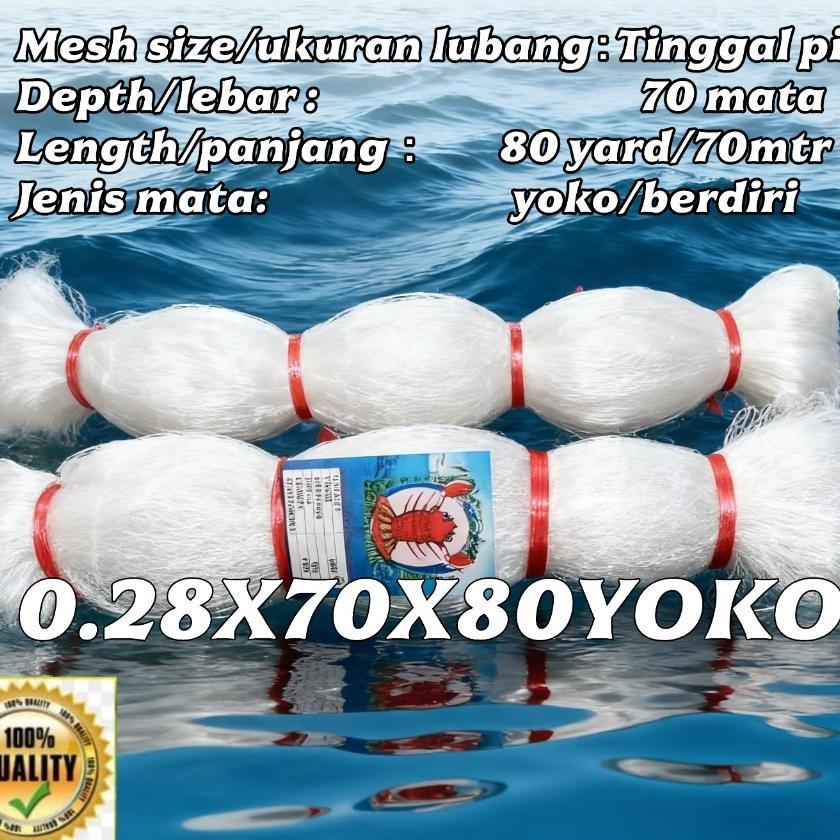 Jaring Ikan/Jaring Senar 028-70X80 Yoko/Berdiri
