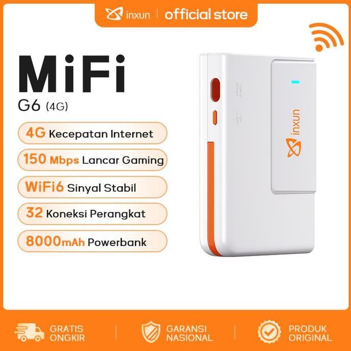 Wettre- Xinxun G6 Pocket Wifi Dan Powerbank Modem Portable 4G Lte Dengan Kartu Perdana Telkomsel Mif