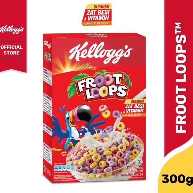 Eat- [Bundle 2Pcs] Kelloggs Froot Loops 300G + Kelloggs Coco Fills 150G Sereal Granola Coklat Gandum