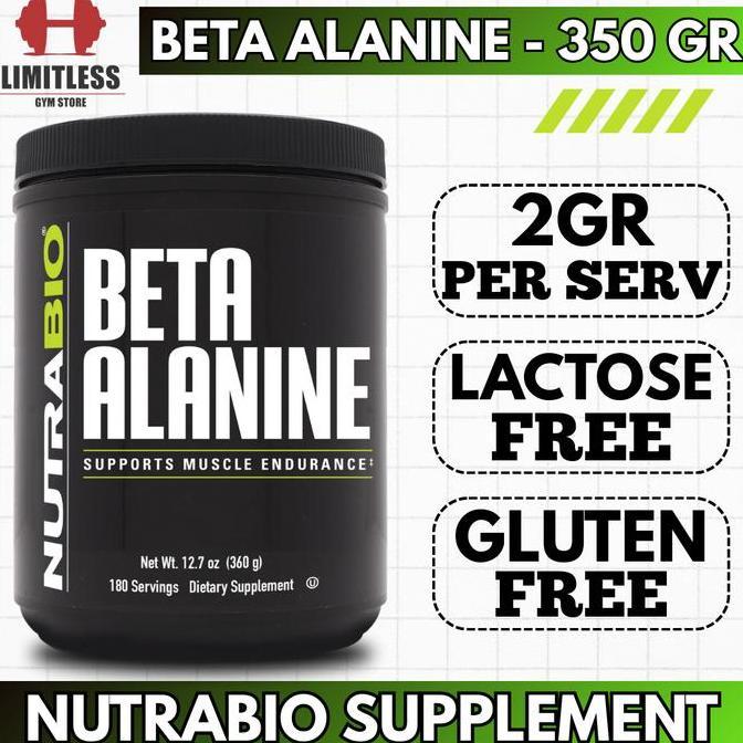 Nutrabio USA BETA ALANINE 3200mg - 180 servings 360gr VO2 Max Endurance Booster