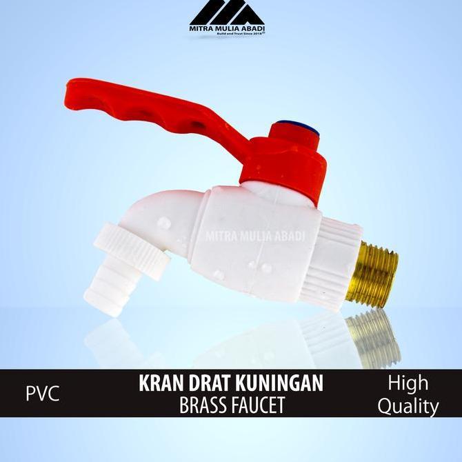 Kran Taman Jumbo Drat Kuningan 1/2 " l Keran PVC Nozel Tembok