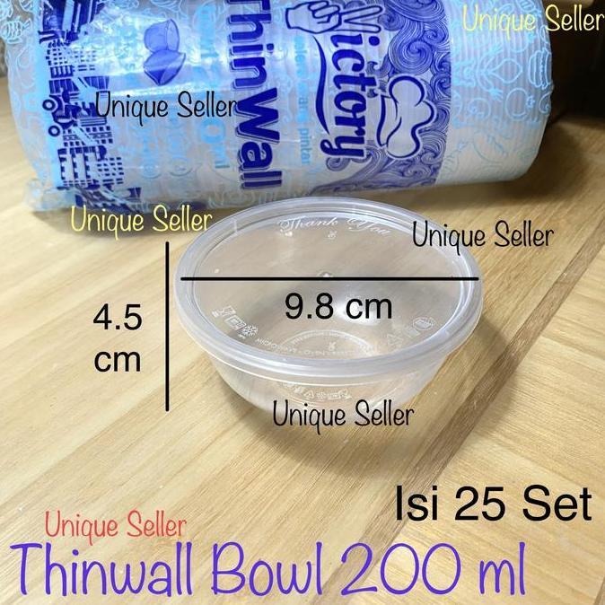 Thinwall Bowl Mangkok Victory 200ml isi 25/Thinwall Bowl Round 200 ml